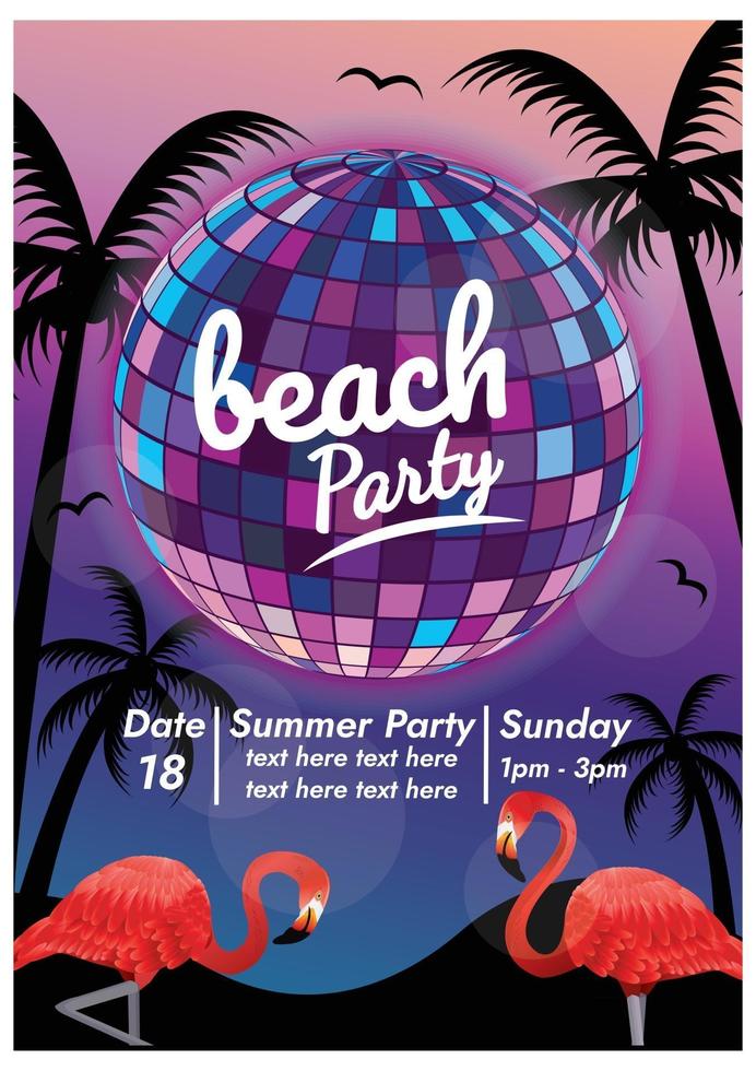 muziekfestival poster voor feest op het strand vector