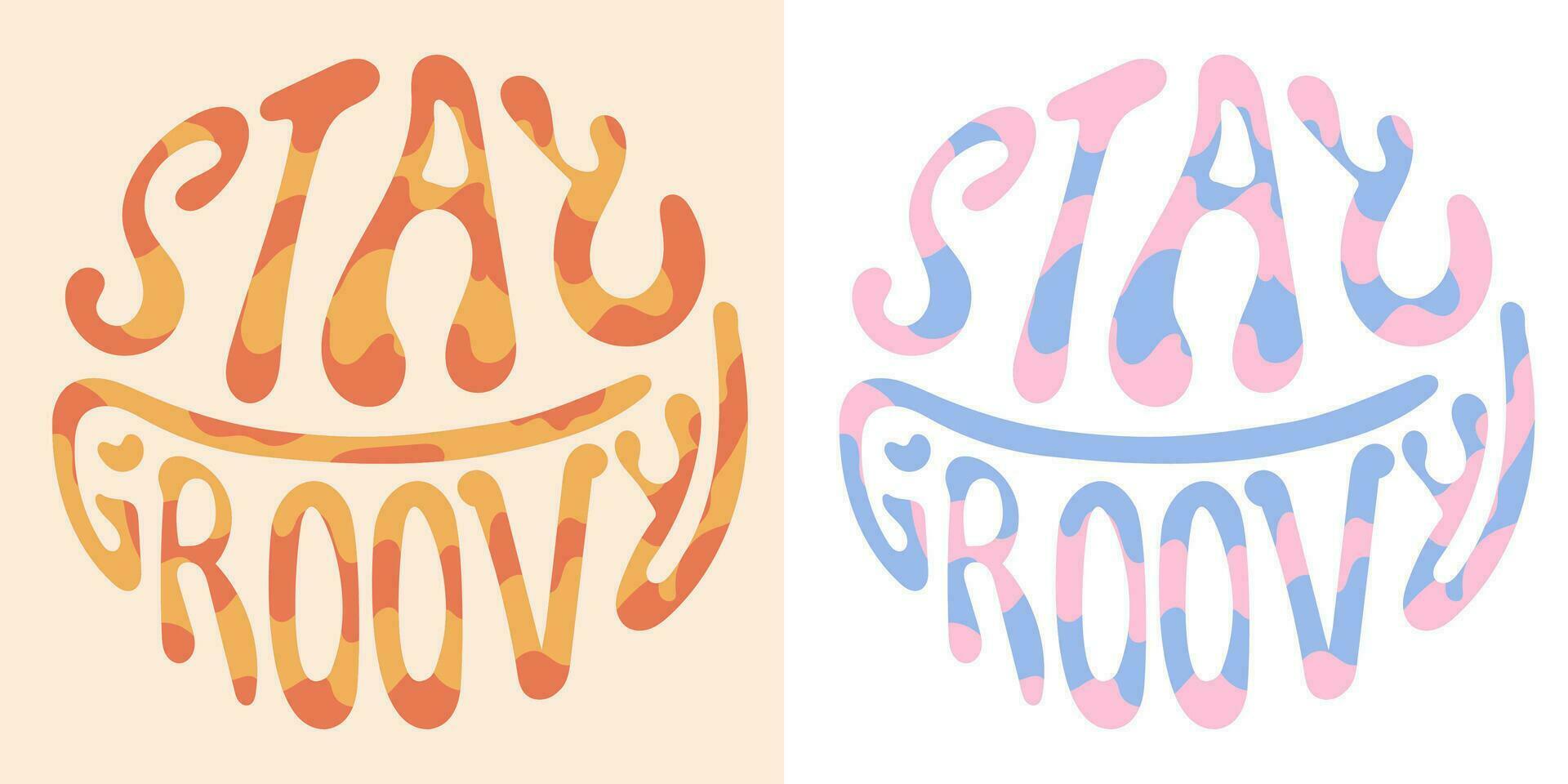 typografie blijven groovy belettering. vector