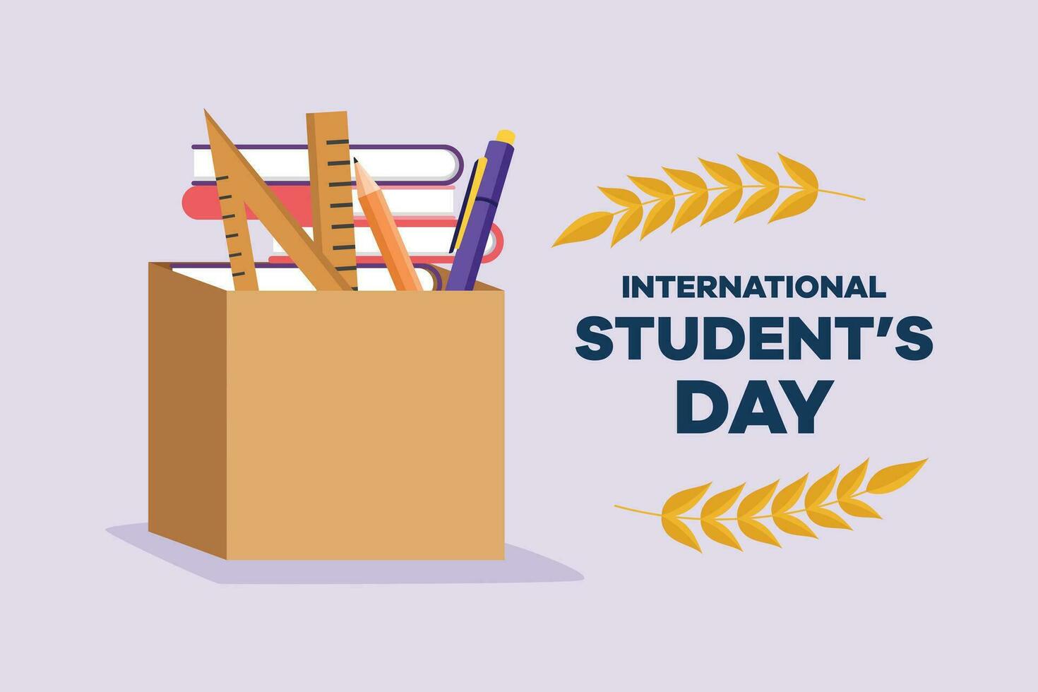 Internationale studenten dag concept. gelukkig studenten. gekleurde vlak vector illustratie geïsoleerd.