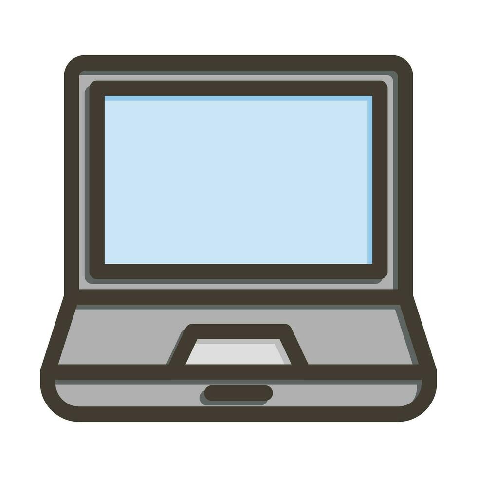 laptop vector dik lijn gevulde kleuren icoon voor persoonlijk en reclame gebruiken.