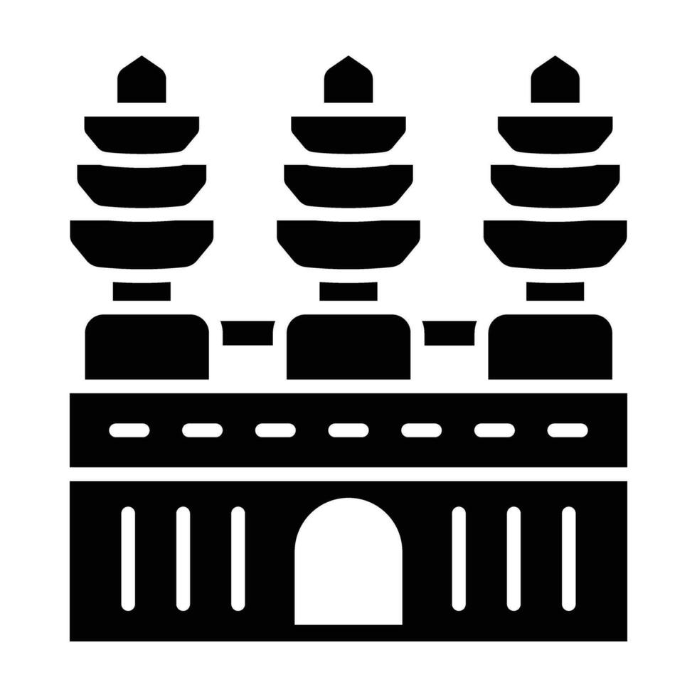 Angkor wat vector glyph icoon voor persoonlijk en reclame gebruiken.