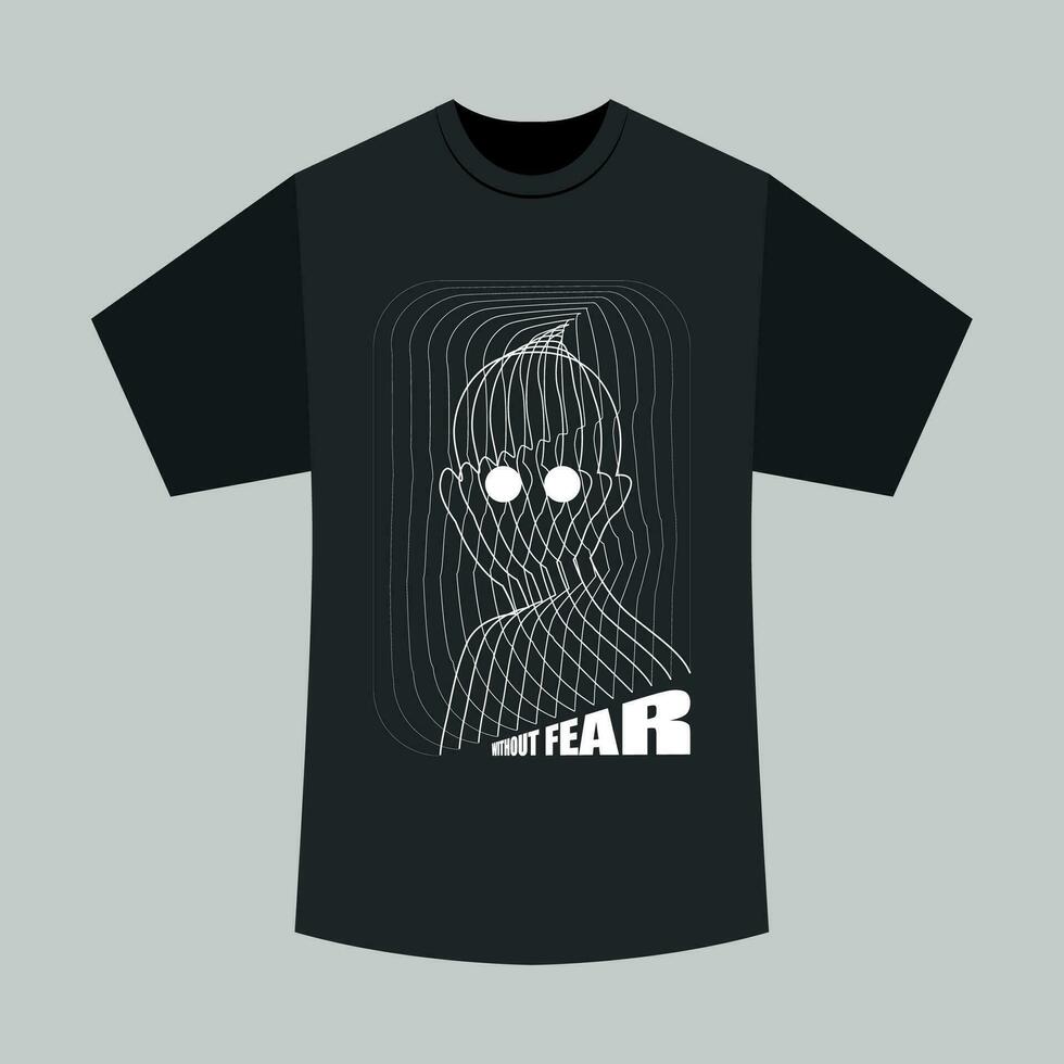 abstract lijn silhouet van een Mens op zoek, vector illustratie voor zwart t-shirt