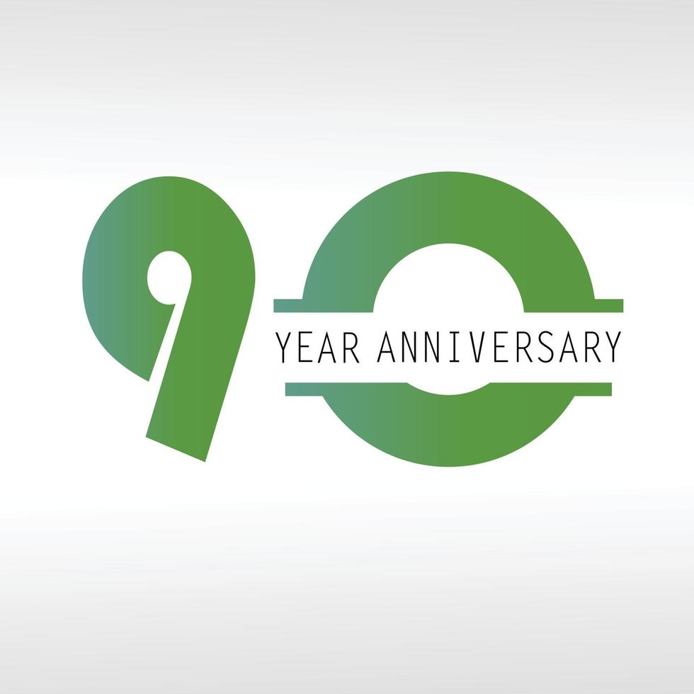 90 jaar jubileum logo vector illustratie witte kleur