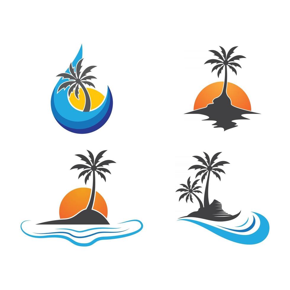 sunset beach logo afbeeldingen vector