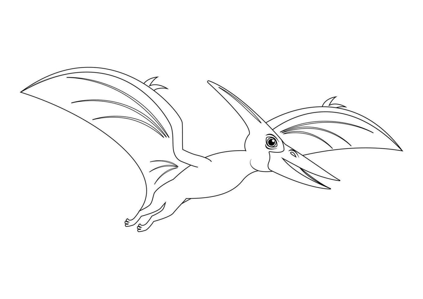 zwart en wit pteranodon dinosaurus tekenfilm karakter vector. kleur bladzijde van een pteranodon dinosaurus vector