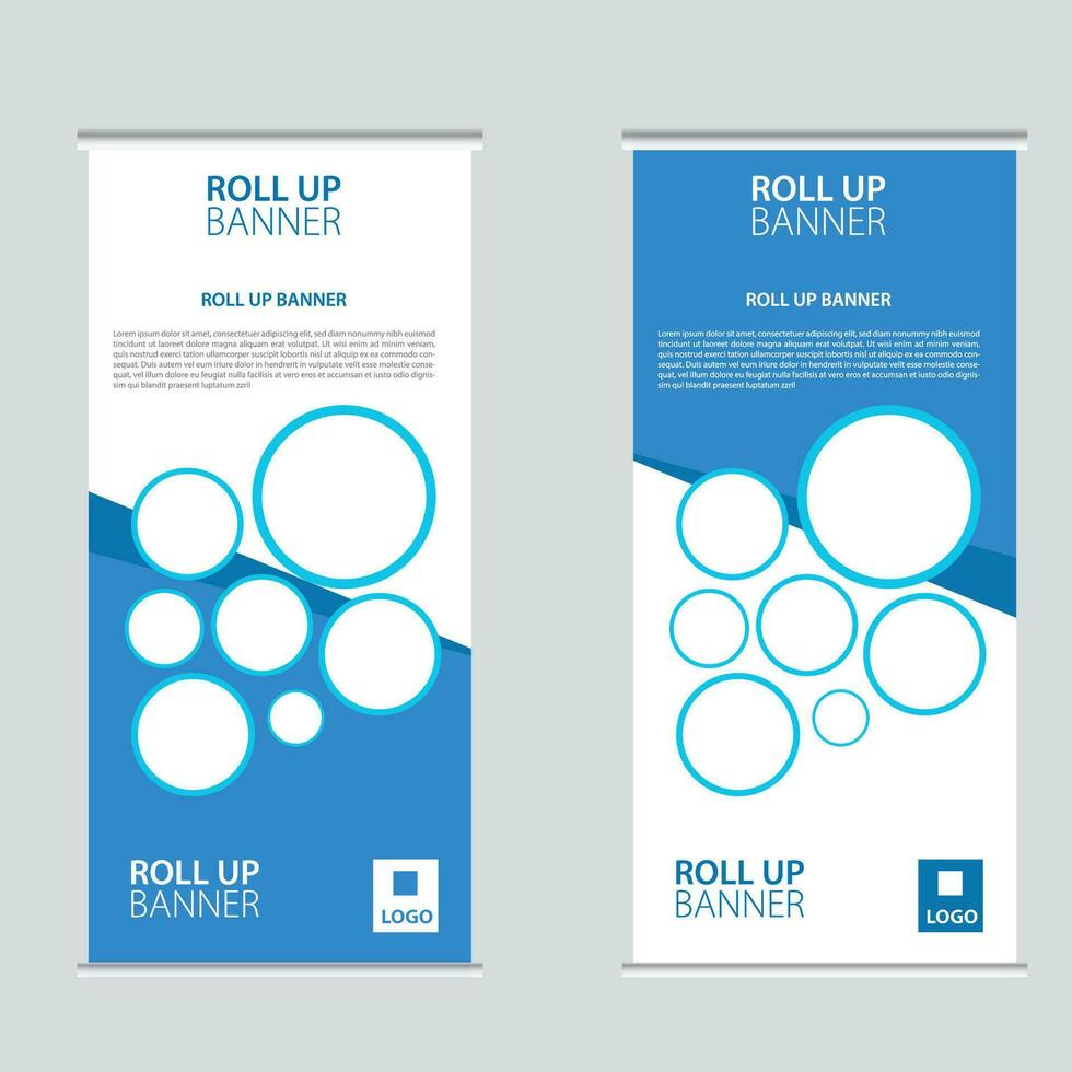 rollen omhoog banier verticaal sjabloon modern x-banner en vlag banier vector ontwerp