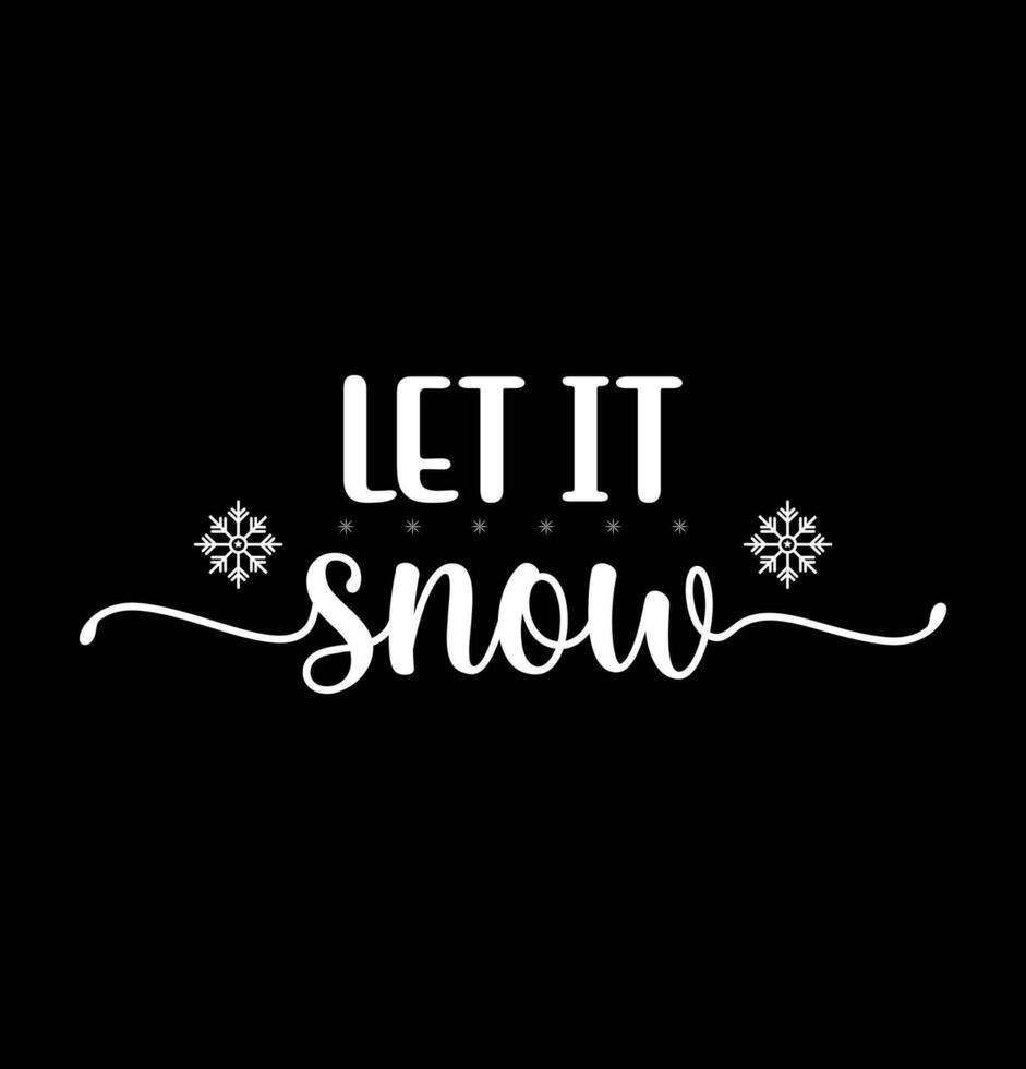 laat het sneeuw belettering met sneeuwvlok ontwerp vector