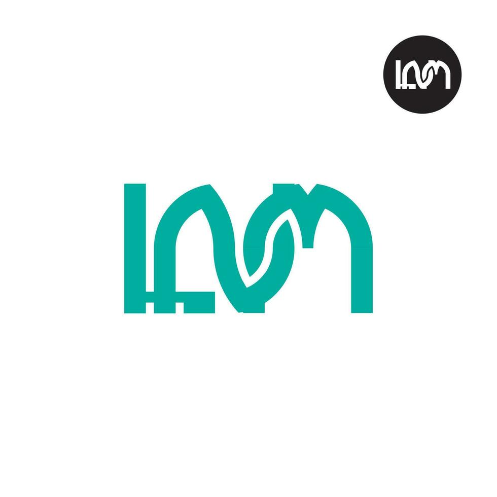 brief lnm monogram logo ontwerp vector
