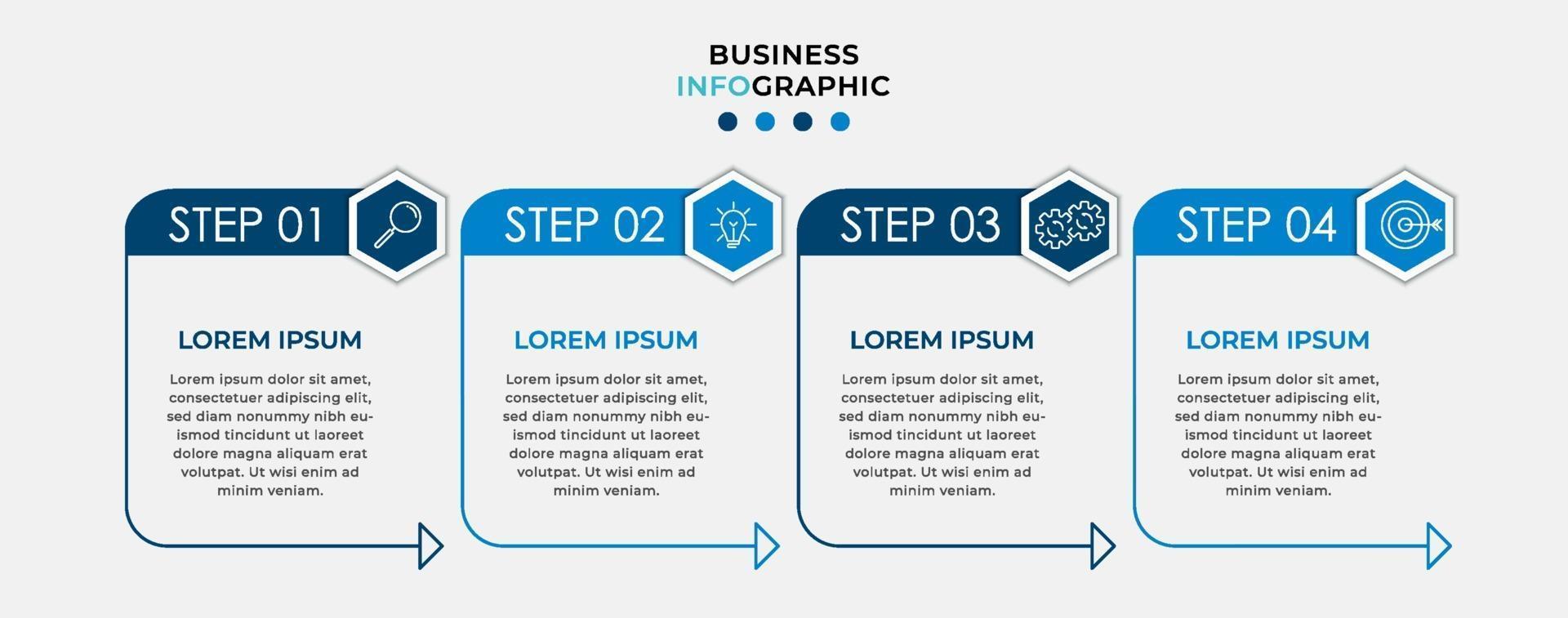 infographic ontwerpsjabloon vector met pictogrammen en 4 opties of stappen