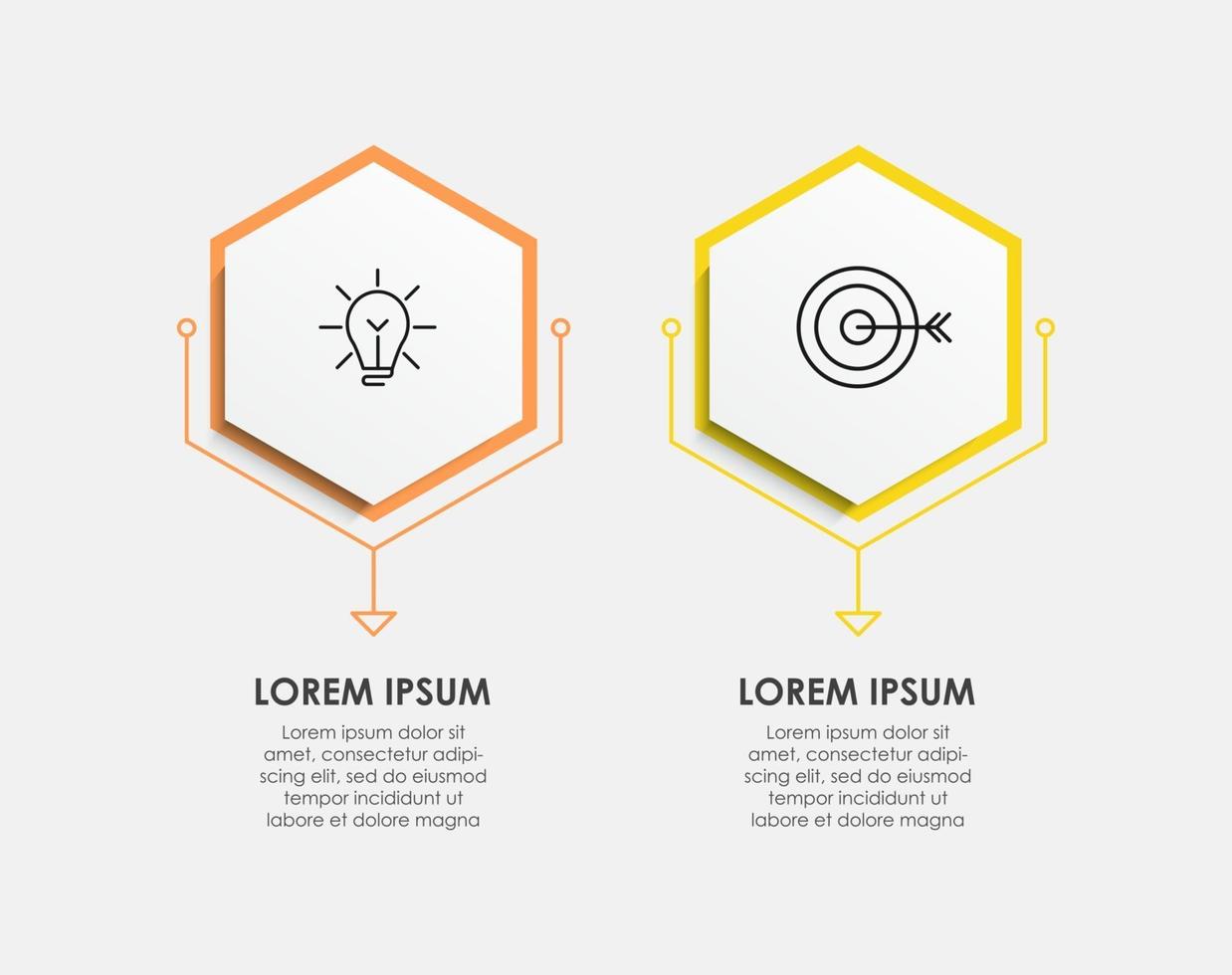 infographic ontwerpsjabloon vector met pictogrammen en 2 opties of stappen