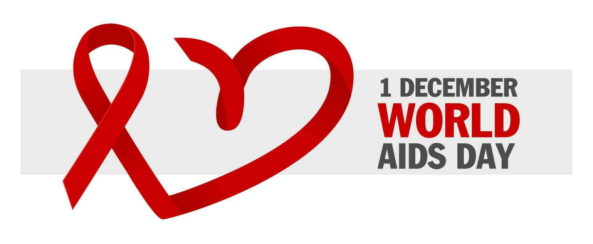 hiv testen. wereld AIDS dag 1 december, rood lintje. vector