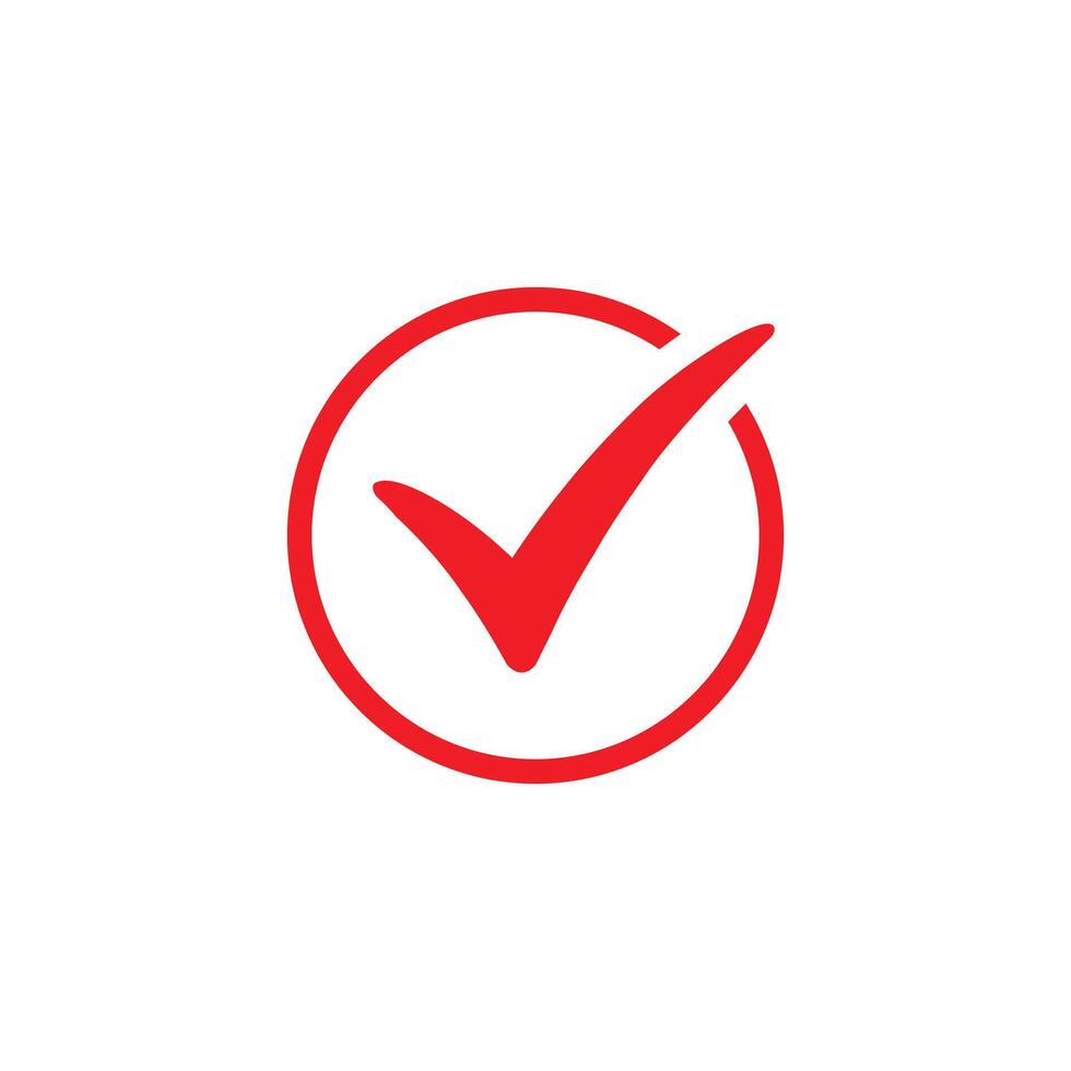 eps10 illustratie van een controleren Mark icoon vector ontwerp sjabloon in rood kleur geïsoleerd Aan wit achtergrond.