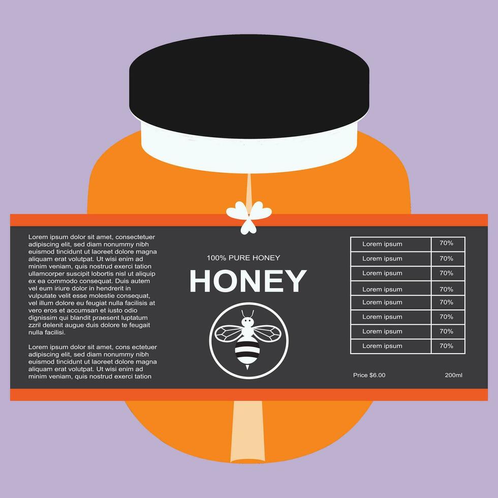 zoet honing sjabloon, Product plaatsing etiket ontwerp. gedetailleerd 3d illustratie vector