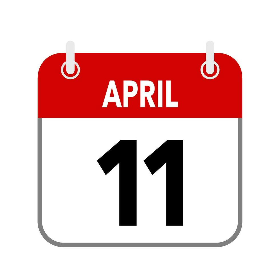 11 april, kalender datum icoon Aan wit achtergrond. vector
