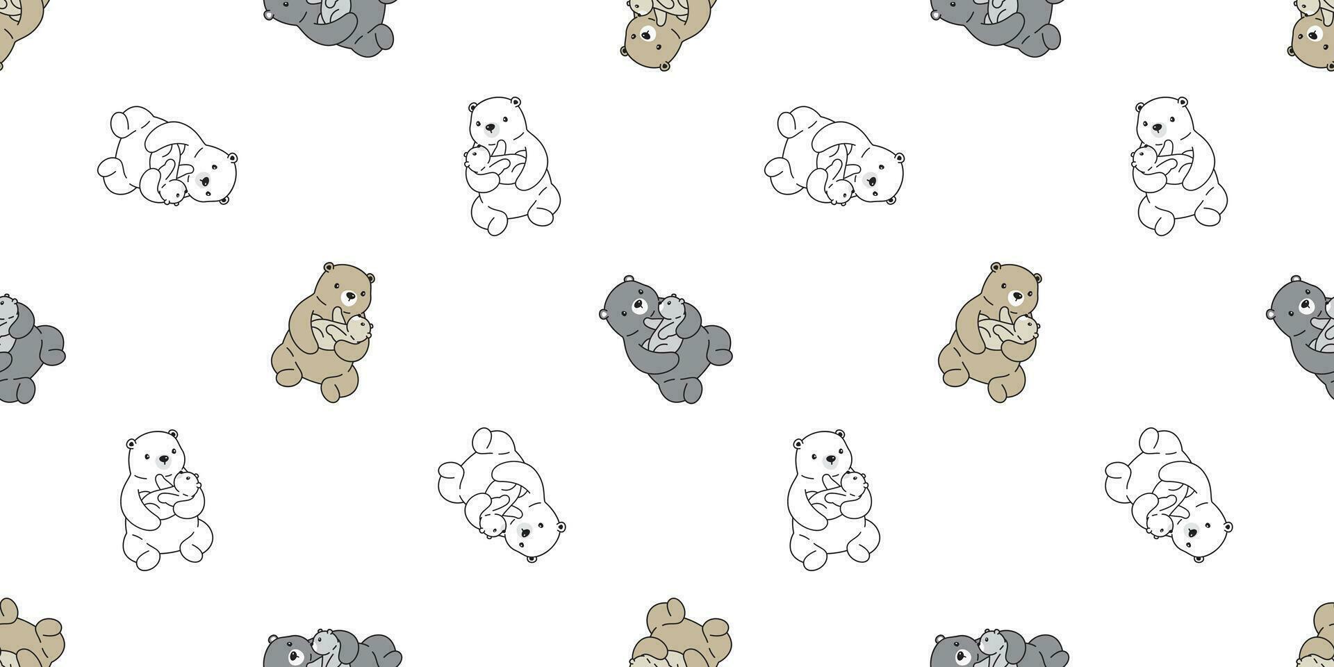 beer naadloos patroon vector polair beer kind sjaal geïsoleerd tekenfilm tegel behang herhaling achtergrond illustratie tekening ontwerp