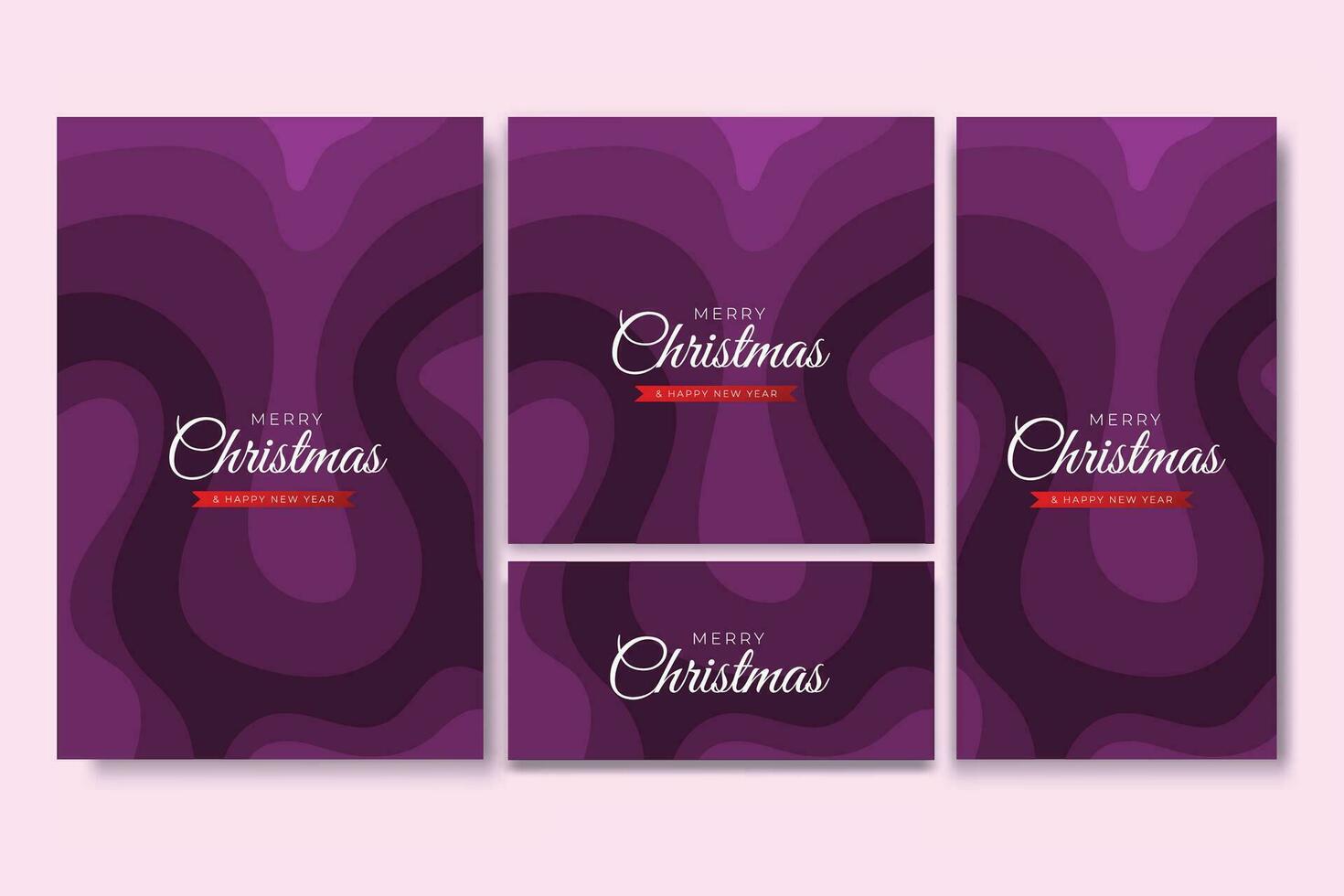 vrolijk Kerstmis folder en sociaal media bundel reeks met abstract achtergrond meetkundig vector