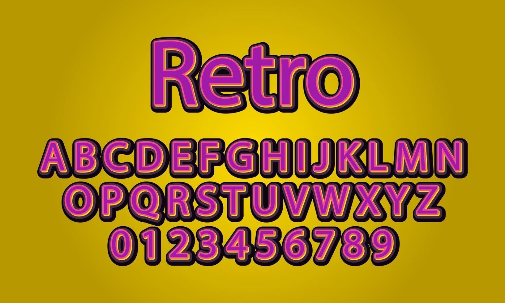 retro lettertype alfabet vector