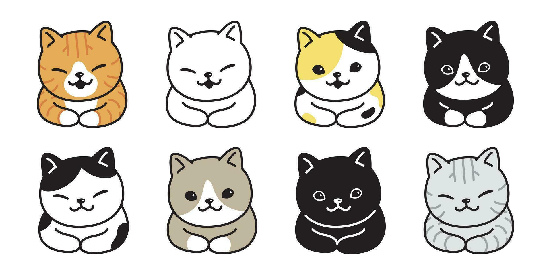 kat vector katje ras calico icoon logo symbool tekenfilm karakter tekening illustratie ontwerp