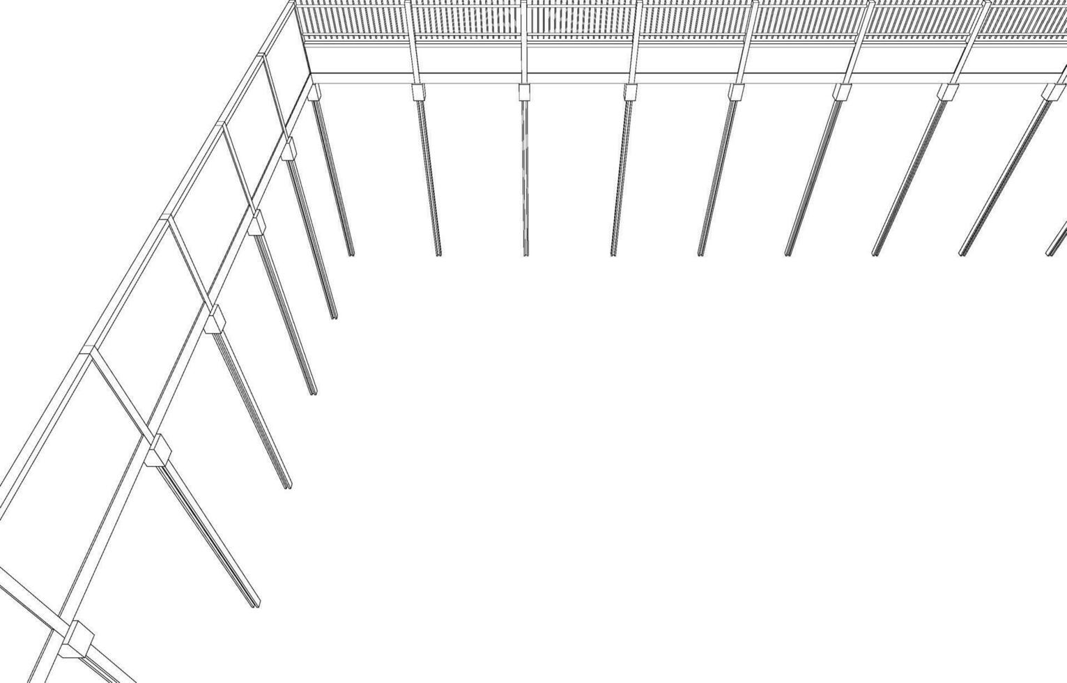 3d illustratie van hek en muur vector