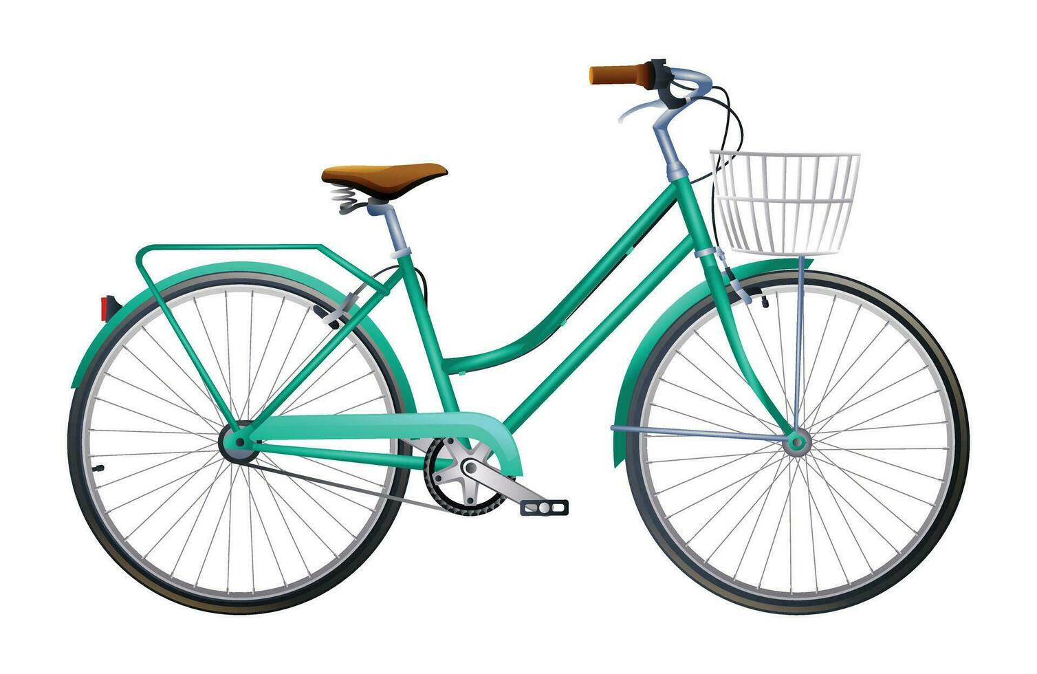 klassiek dame stad fiets. vector illustratie geïsoleerd Aan wit achtergrond