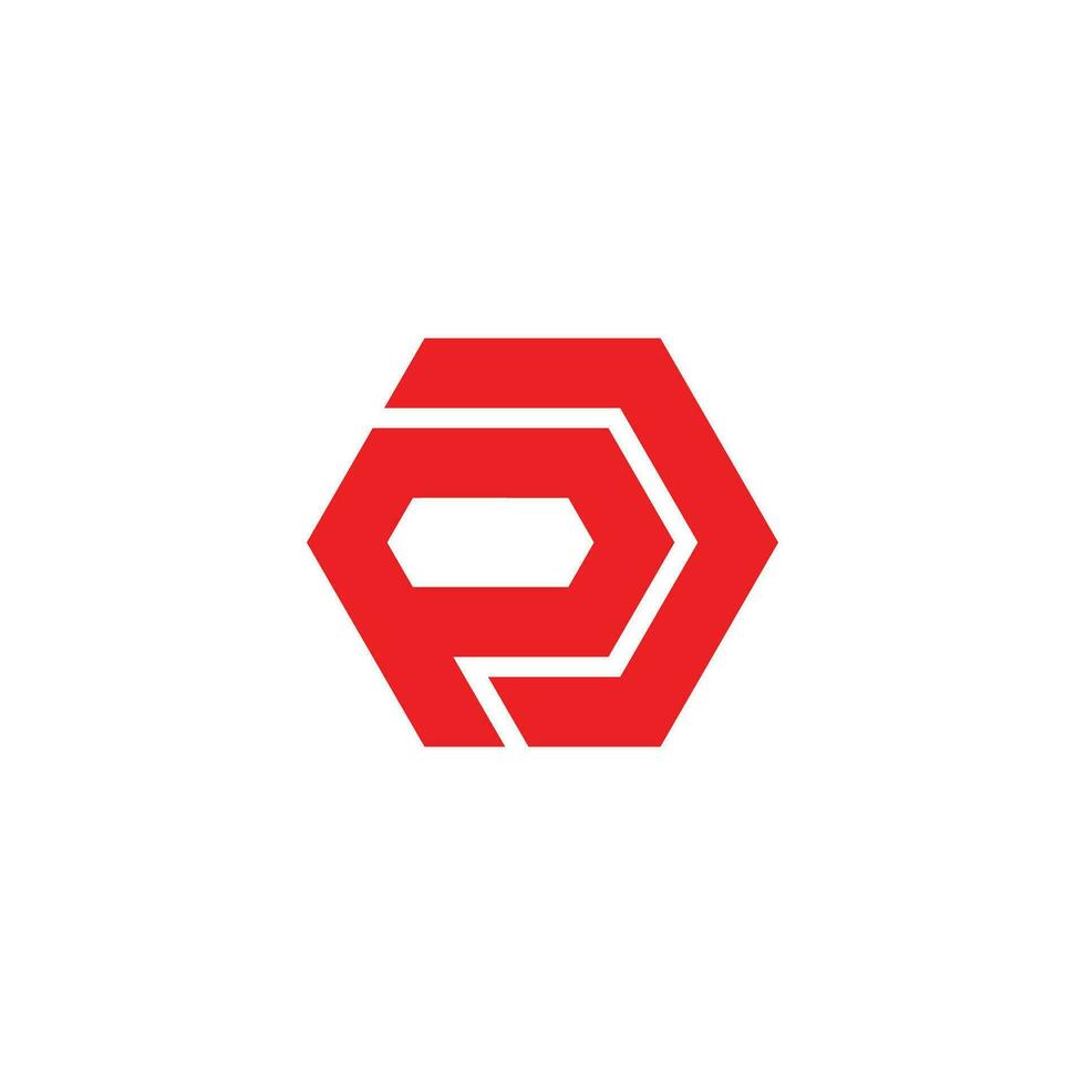 brief pd gemakkelijk zeshoekig meetkundig logo vector