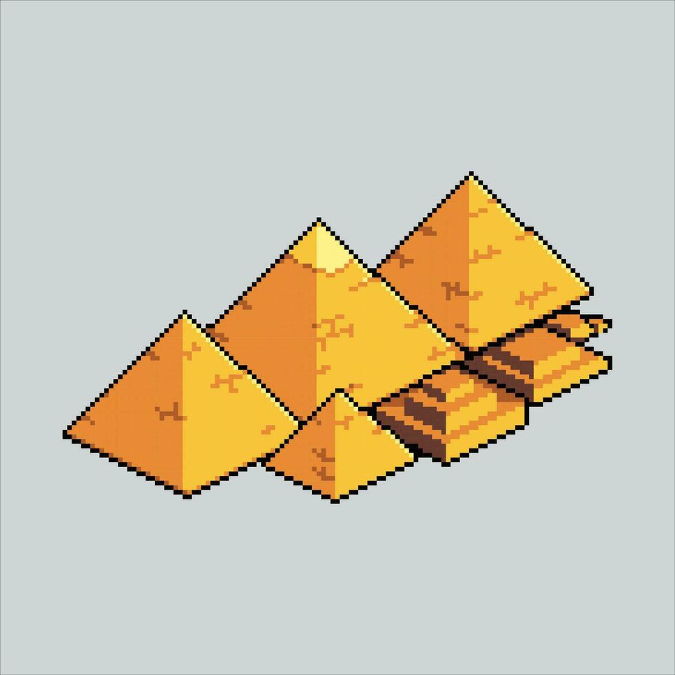 pixel kunst illustratie piramide. korrelig piramide. piramide gebouw icoon korrelig voor de pixel kunst spel en icoon voor website en video spel. oud school- retro. vector