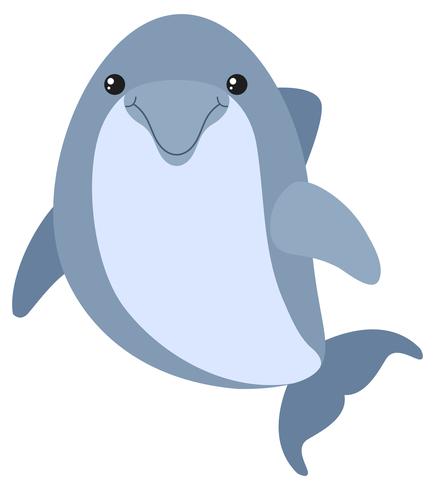 Blauwe dolfijn met blij gezicht vector