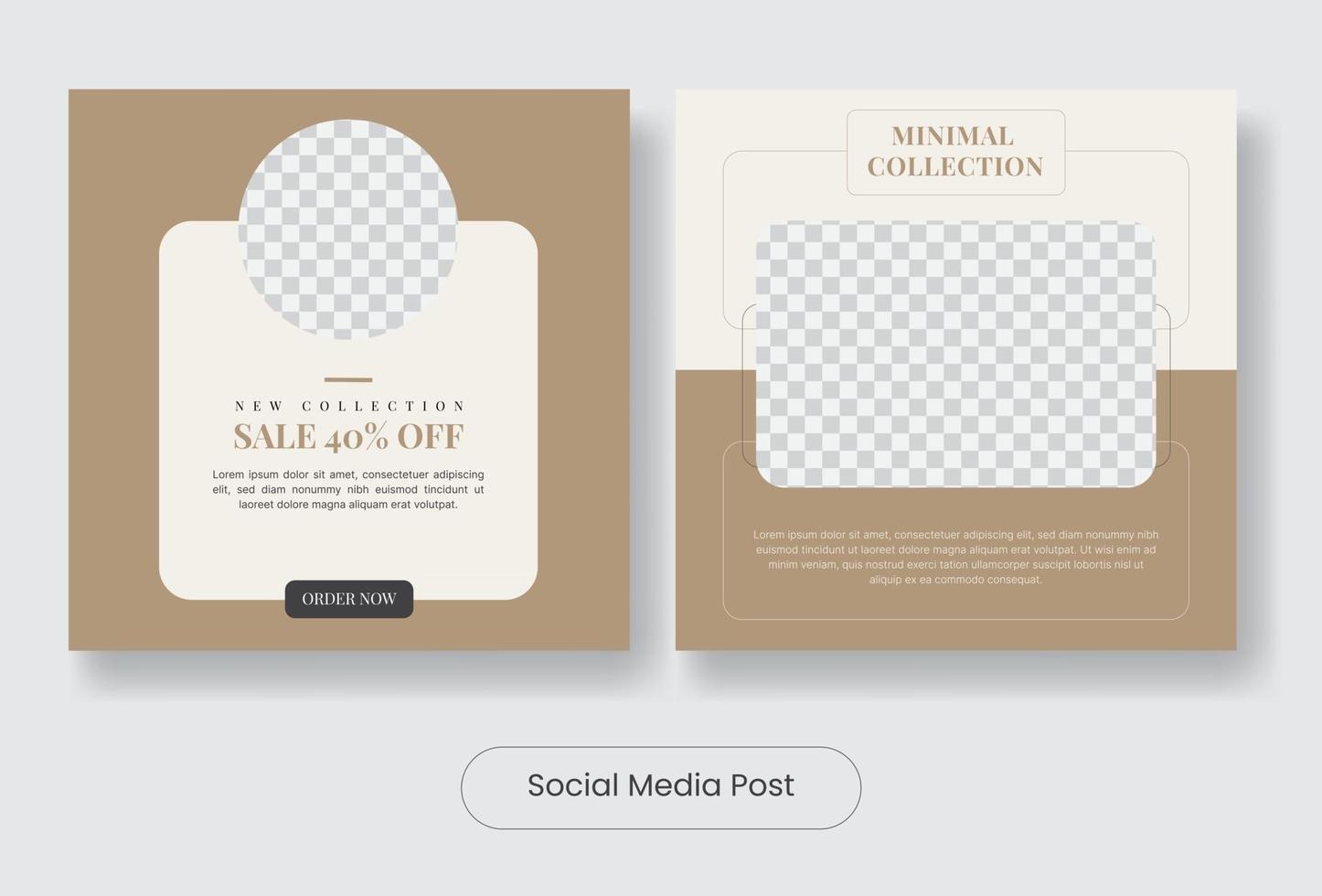 minimale huisinterieur social media post bannersjabloon set vector