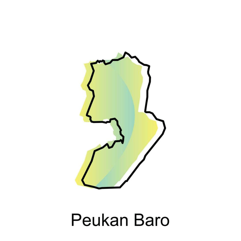 kaart stad van peukan baro illustratie ontwerp, wereld kaart Internationale vector sjabloon met schets grafisch schetsen stijl geïsoleerd Aan wit achtergrond