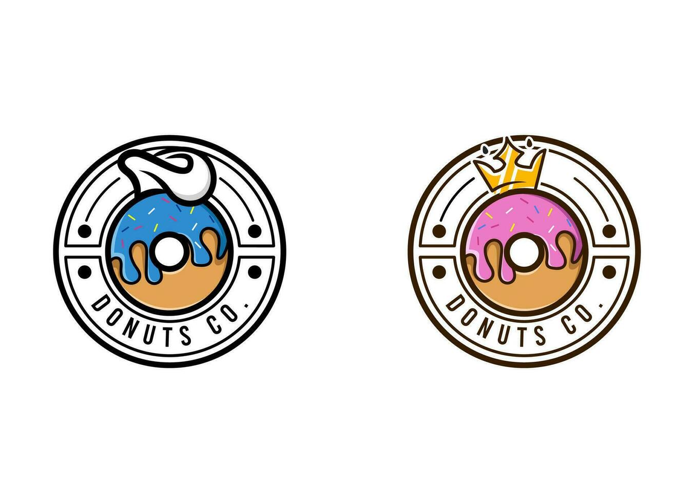 embleem donuts taart en bakkerij logo ontwerp vector