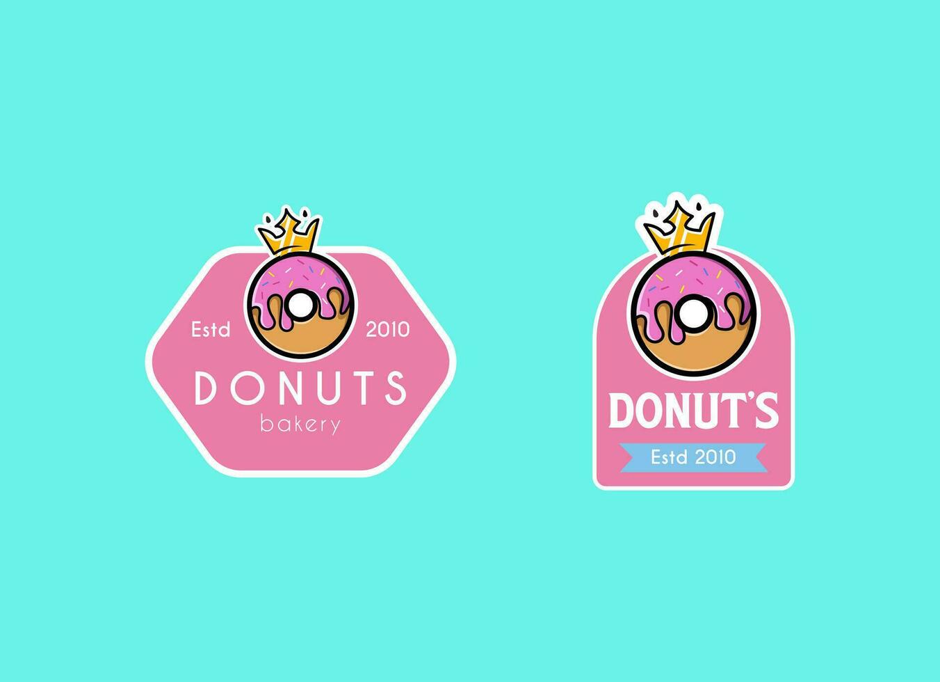 embleem donuts taart en bakkerij logo ontwerp vector