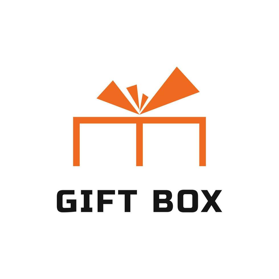 geschenk doos logo ontwerp creatief idee vector