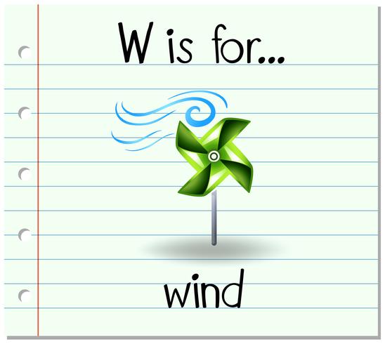 Flashcardletter W is voor wind vector