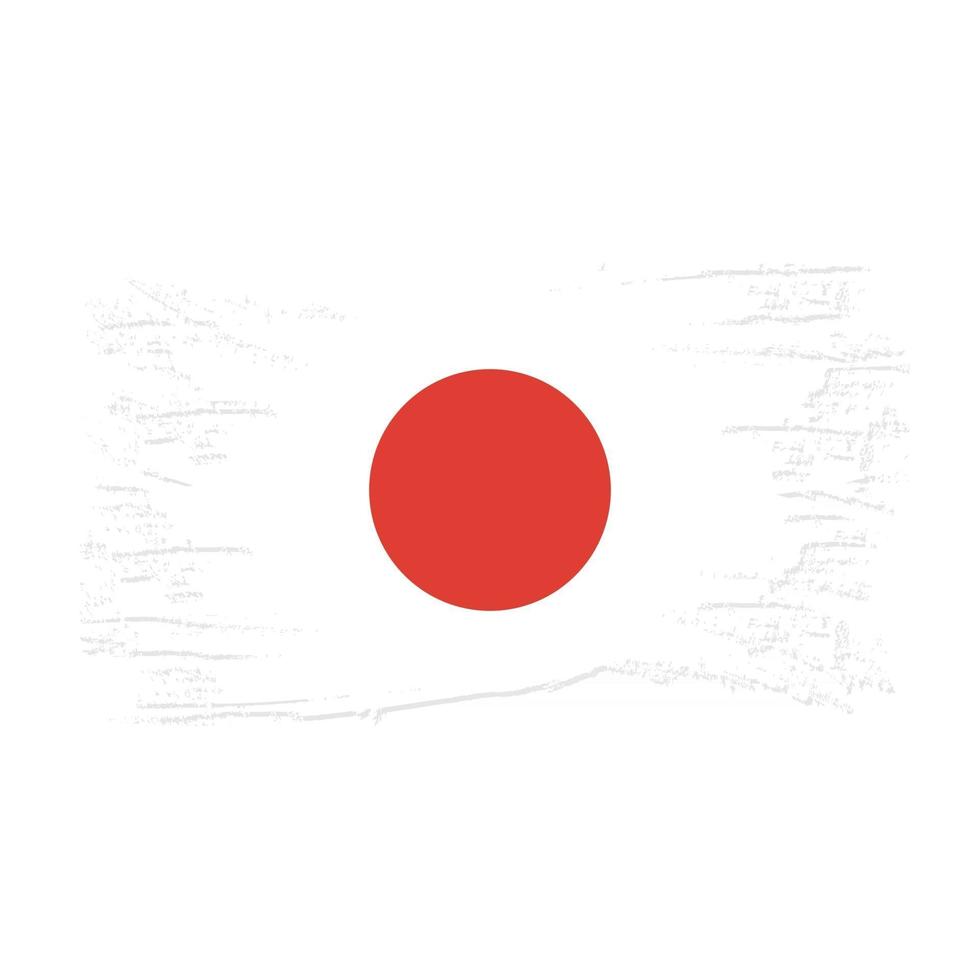 japanse vlag met aquarelpenseel vector