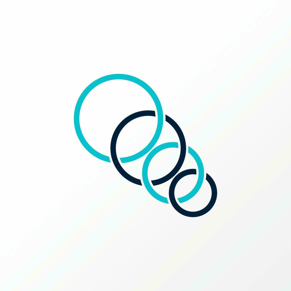 logo ontwerp grafisch concept creatief abstract premie vector voorraad teken 4 cirkels Aan verbonden klein naar groot verwant naar olympisch sport symbool toernooi
