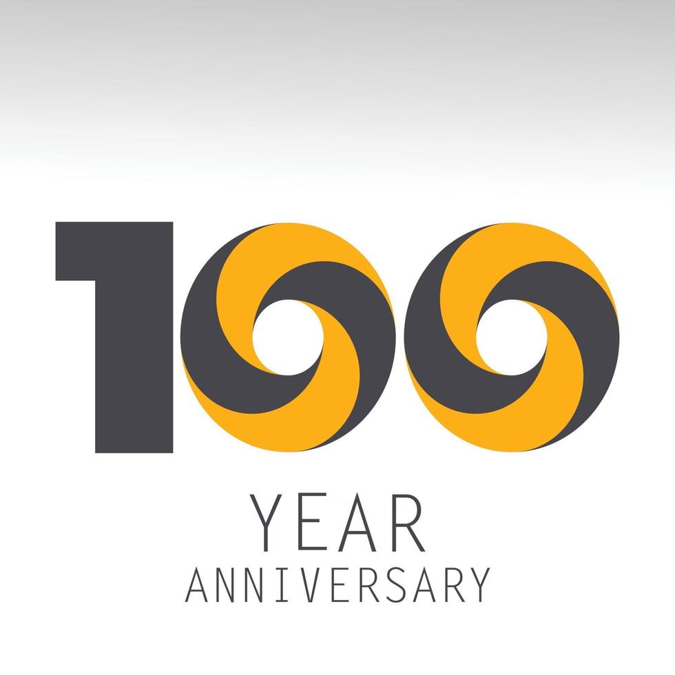 100 jaar jubileum logo vector illustratie witte kleur