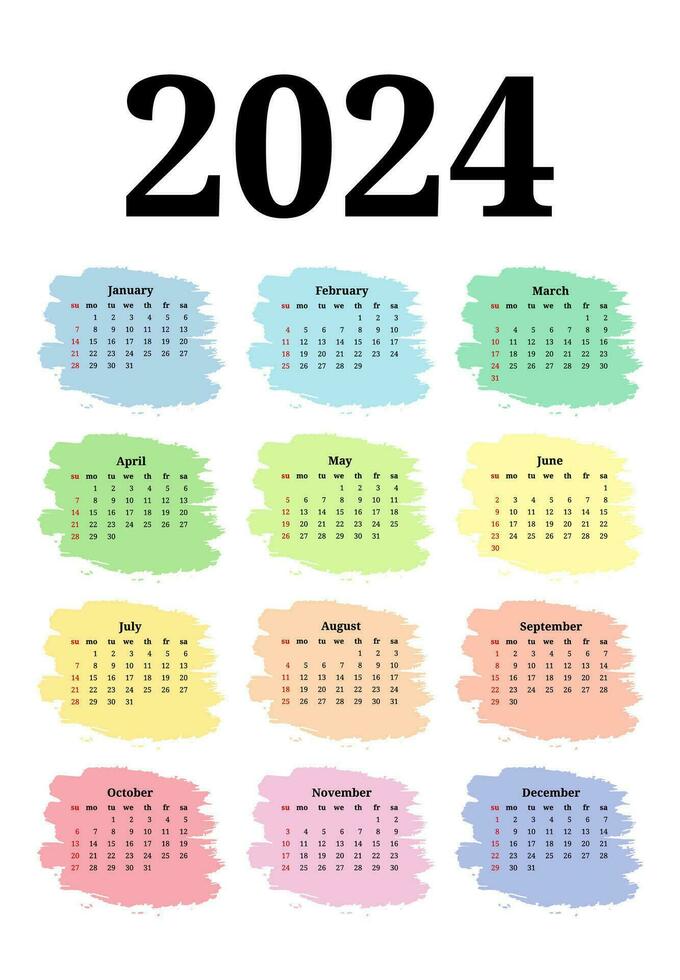 kalender voor 2024 geïsoleerd Aan een wit achtergrond vector