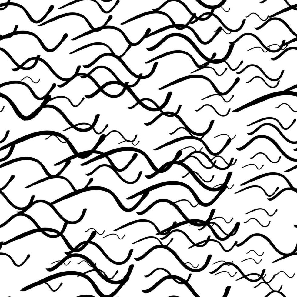 naadloos patroon met tekening golvend lijnen vector