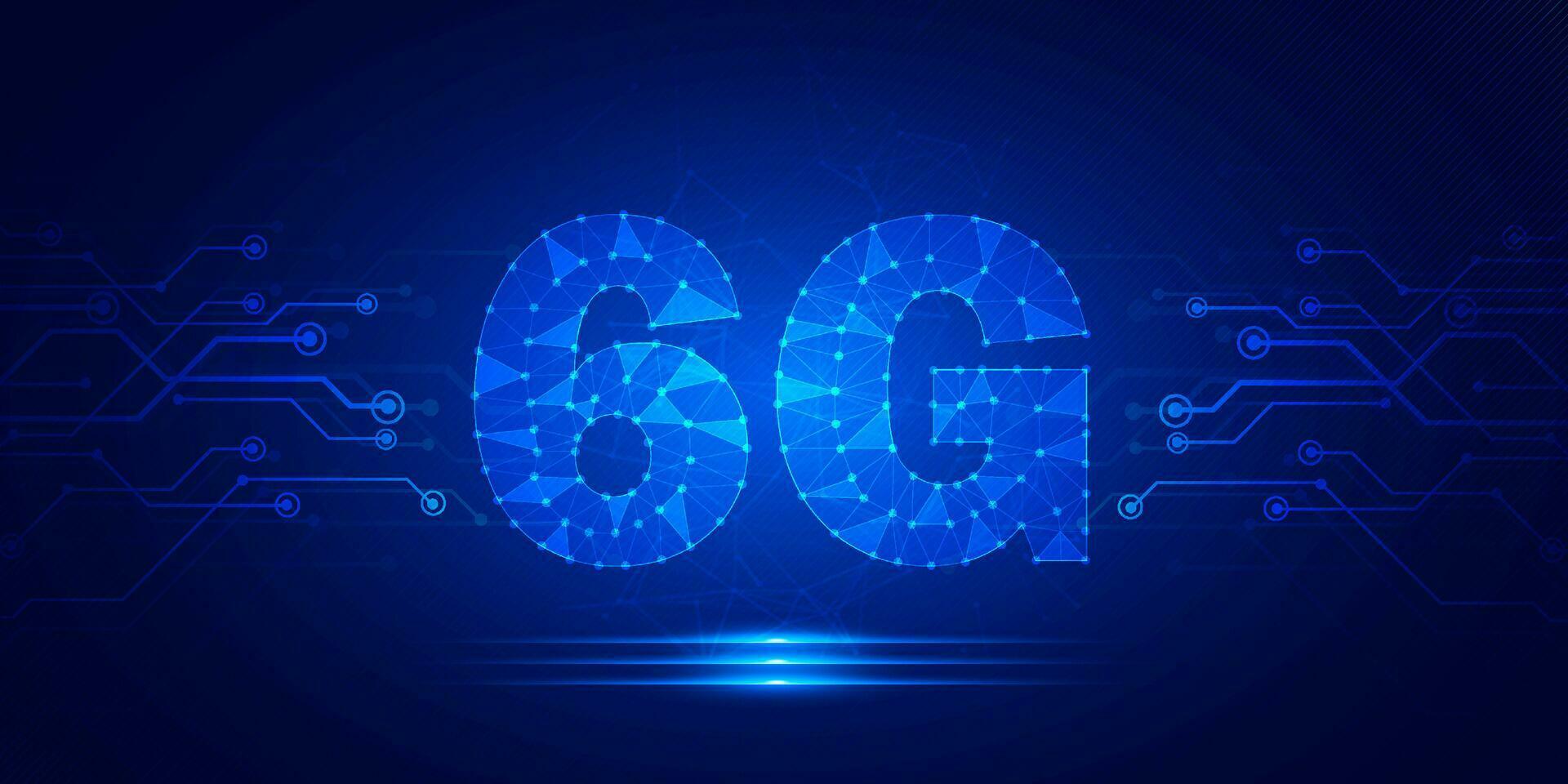 abstract digitaal technologie futuristische 6 g Wifi aansluiten blauw achtergrond, cyber wetenschap tech lay-out, innovatie toekomst ai groot gegevens, globaal internet netwerk verbinding, wolk hi-tech illustratie vector