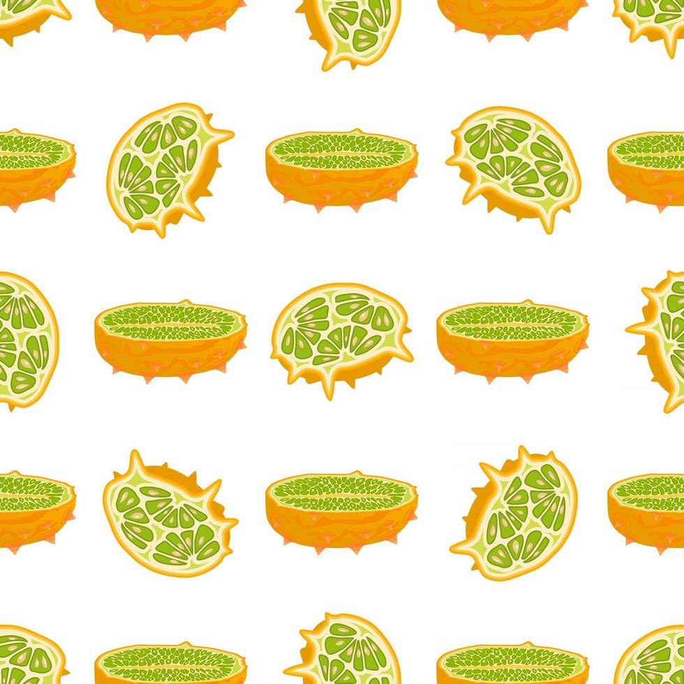 illustratie op thema grote gekleurde naadloze kiwano vector