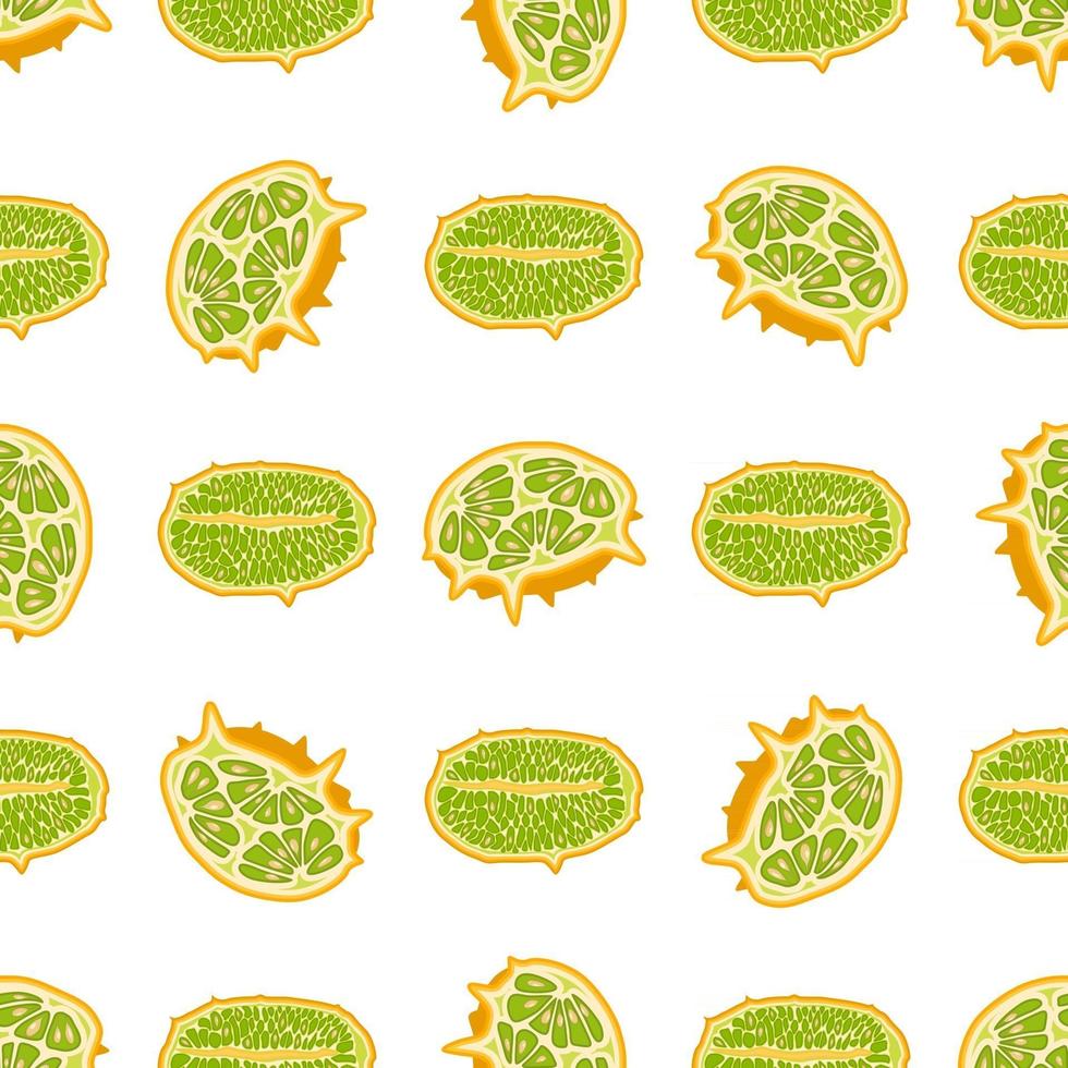 illustratie op thema grote gekleurde naadloze kiwano vector