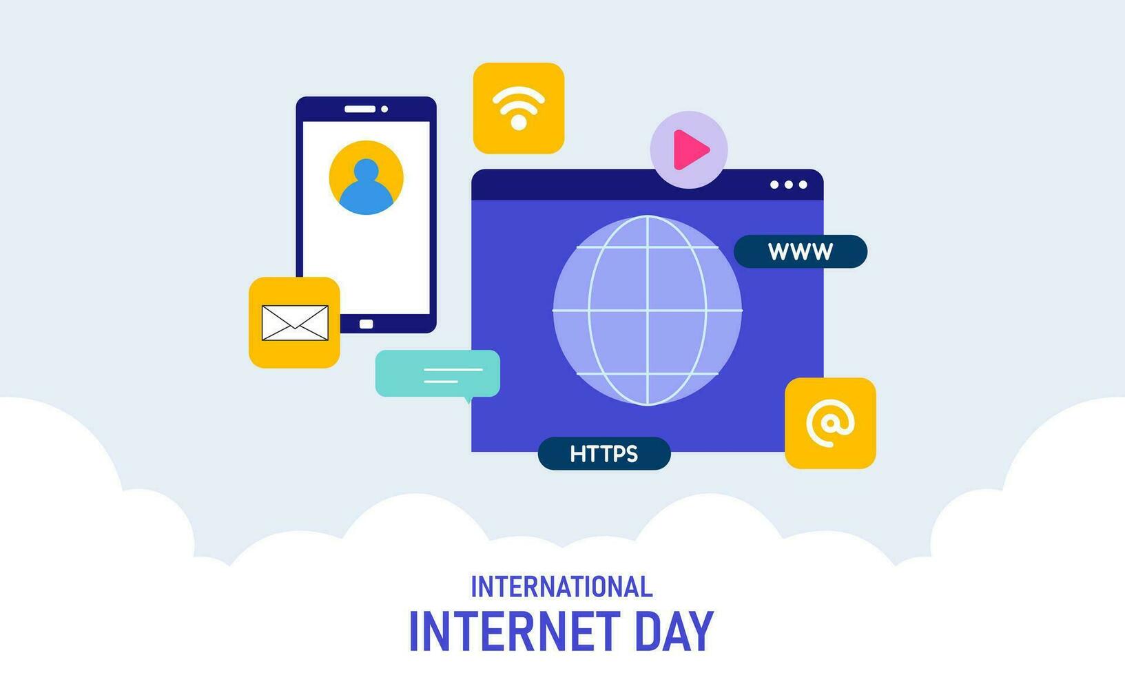 Internationale internet dag creatief concept achtergrond vector