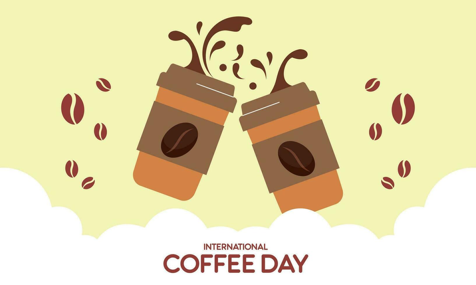 Internationale dag van koffie illustratie hand- getrokken vector