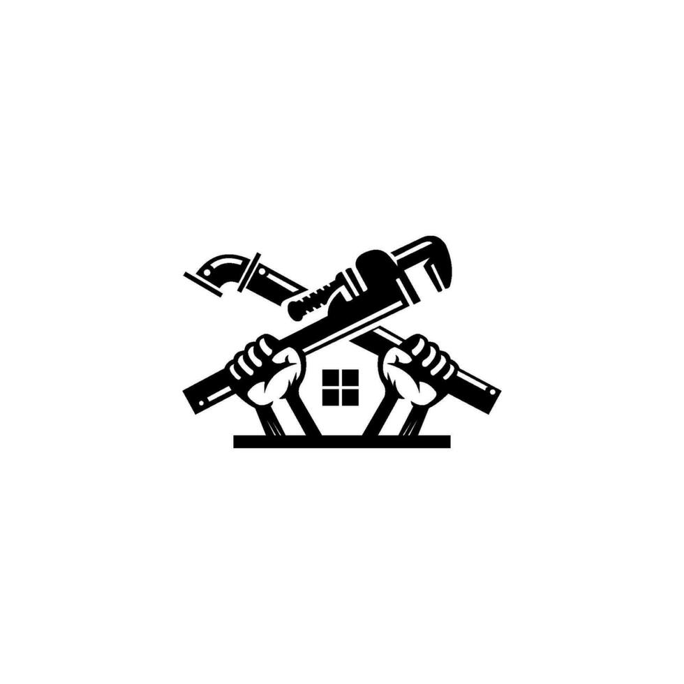 huis loodgieter reparatie vector logo