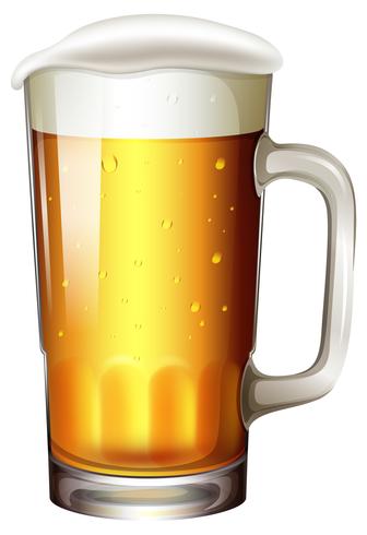 Een pint bier op witte achtergrond vector
