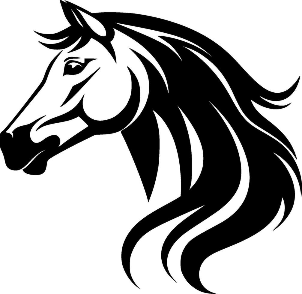 paarden, minimalistische en gemakkelijk silhouet - vector illustratie