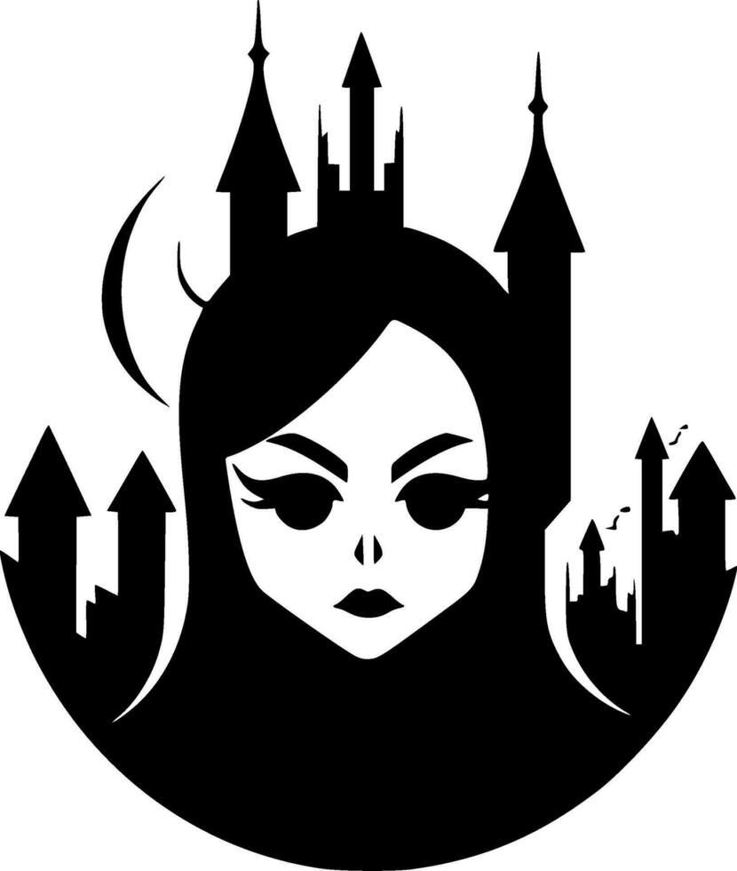 gotisch, zwart en wit vector illustratie