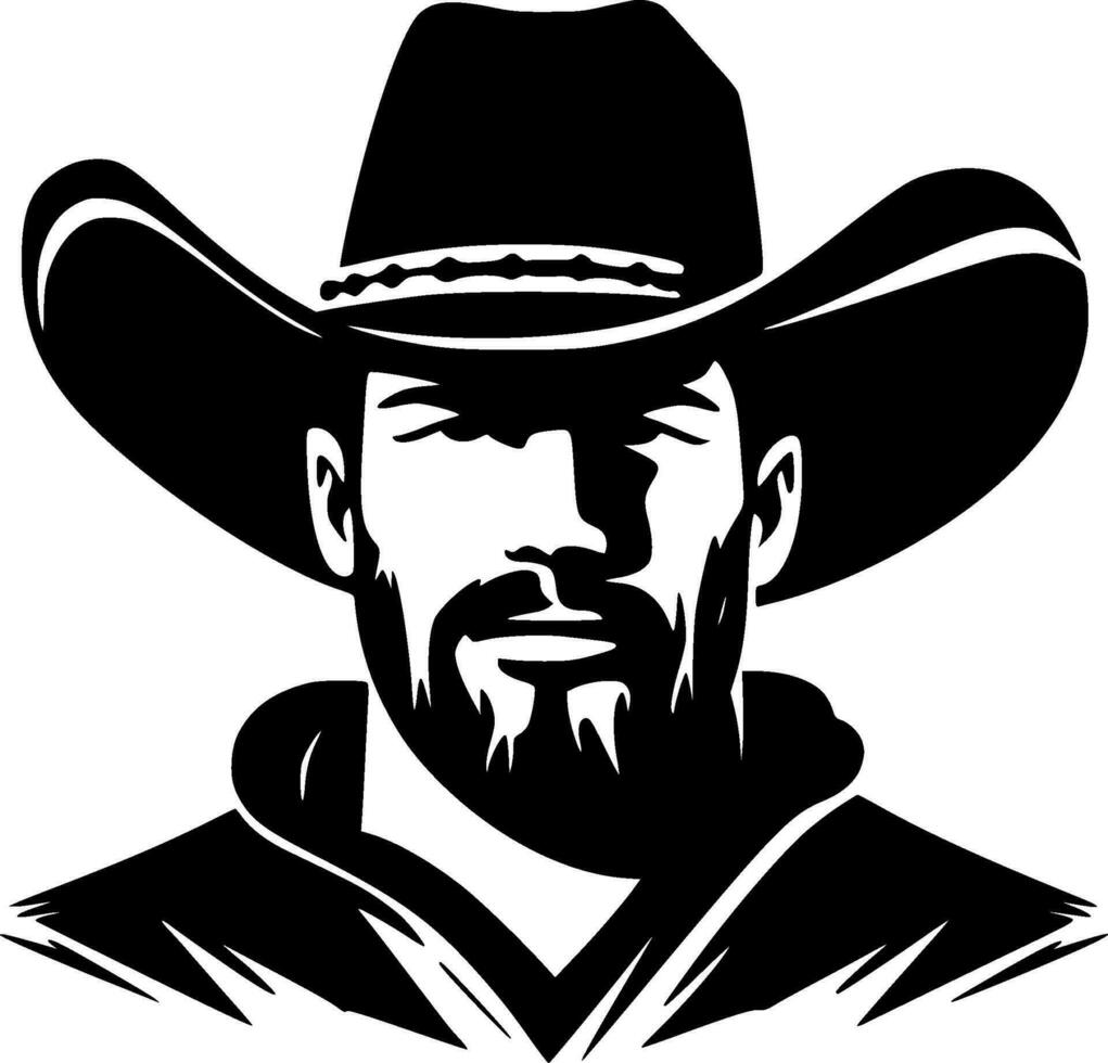 cowboy - minimalistische en vlak logo - vector illustratie