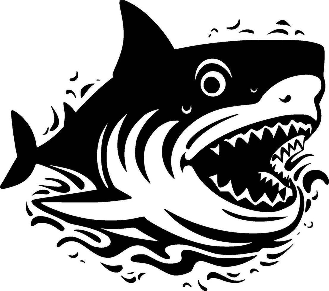 haai - minimalistische en vlak logo - vector illustratie