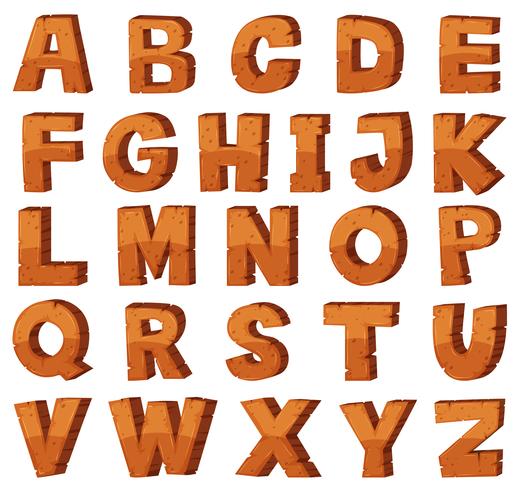 Lettertypeontwerp voor Engelse alfabetten met rotstextuur vector